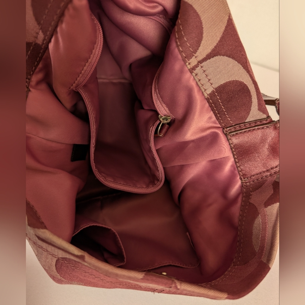 Coach Burgundy and Pink Shoulder Bag - Picture 11 of 16